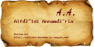 Alföldi Annamária névjegykártya