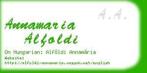 annamaria alfoldi business card