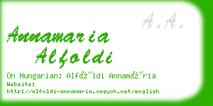 annamaria alfoldi business card